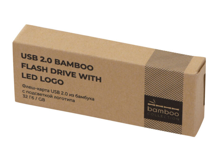 USB 2.0- флешка на 32 Гб c подсветкой логотипа Bamboo LED