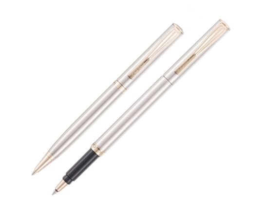 Набор Pen and Pen: ручка шариковая, ручка-роллер, серебристый