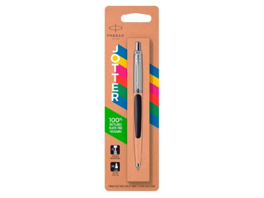 Ручка шариковая Parker Jotter Originals в эко-упаковке, черный/серебристый