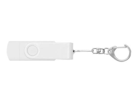 USB 3.0/micro USB/Type-C - флешка на 32 Гб 3-в-1 с поворотным механизмом, белый