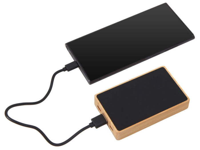 Внешний аккумулятор с подсветкой лого Reedia S2, 5000 mAh, черный/натуральный