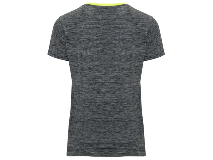 Спортивная футболка Zolder женская, неоновый желтый/меланжевый черный