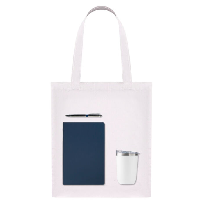 Подарочный набор Welcome pack, синий (шоппер, ежедневник, ручка, термокружка)