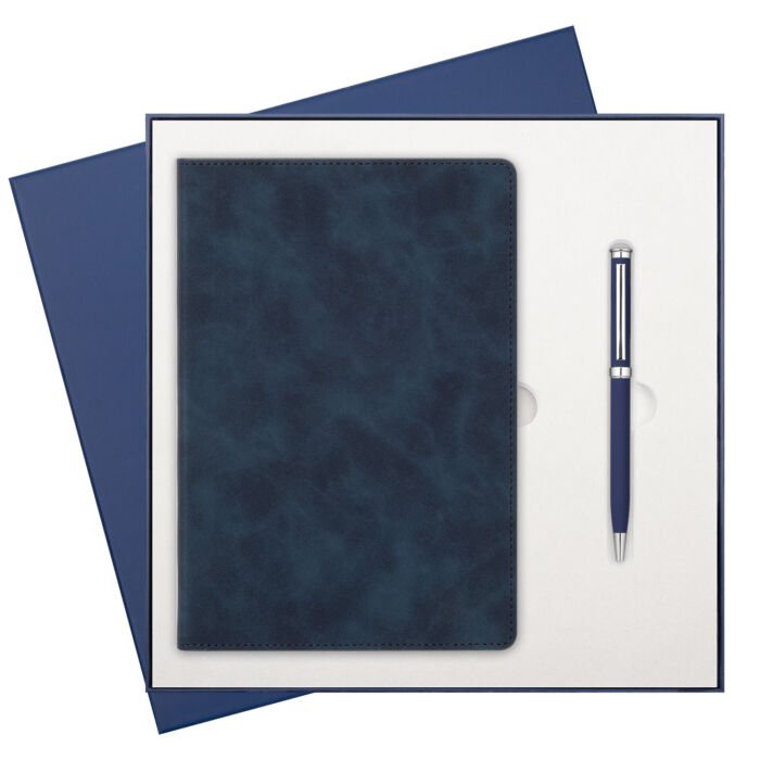 Подарочный набор Verona, синий (ежедневник, ручка)