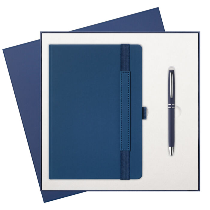 Подарочный набор Alpha BtoBook, синий (ежедневник, ручка)