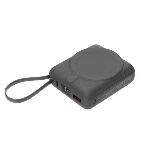 Внешний аккумулятор с подсветкой Риттер PD (Ritter PD) 10000mAh с функцией беспроводной зарядки 15W, серый