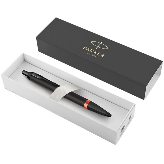 Ручка шариковая Parker IM Professionals Flame Orange BT, черная с оранжевым