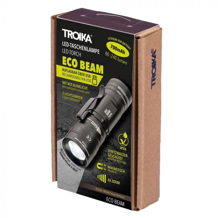 Аккумуляторный фонарь Eco Beam, черный
