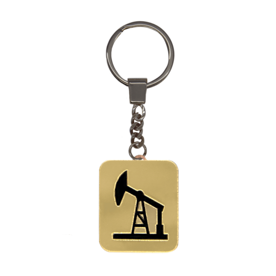 Брелок-обвес Нефтяная вышка (золотой с черным)