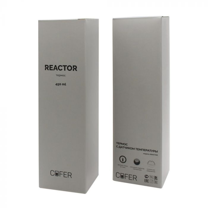 Термос Reactor софт-тач с датчиком температуры (голубой)