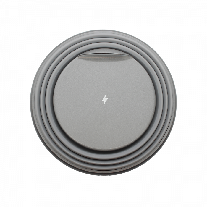 Беспроводное зарядное устройство Atomic с LED подсветкой (серый)