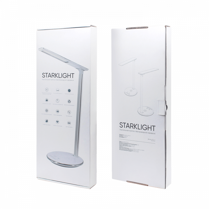 Настольная лампа Starklight с беспроводной зарядкой (белый)
