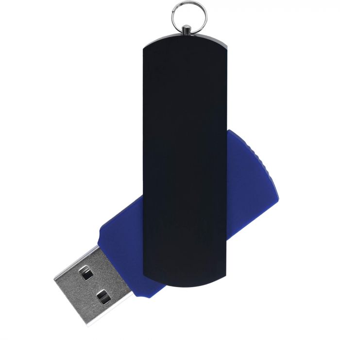 Флешка ELEGANCE COLOR Темно-синяя с черным, 64 ГБ