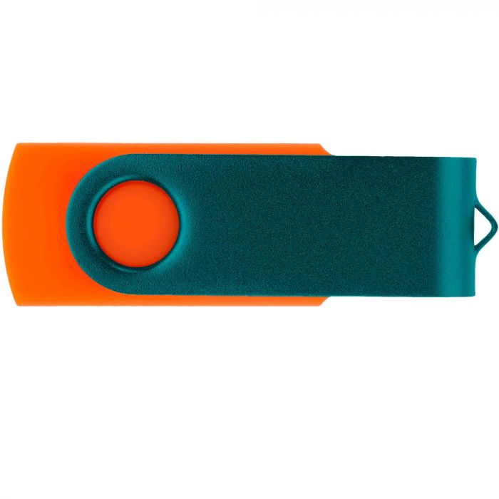 Флешка TWIST COLOR MIX Оранжевая с зеленым, 64 ГБ
