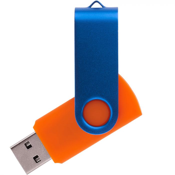 Флешка TWIST COLOR MIX Оранжевая с синим, 64 ГБ