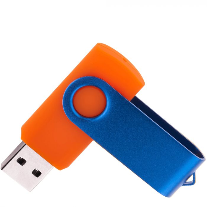 Флешка TWIST COLOR MIX Оранжевая с синим, 16 ГБ