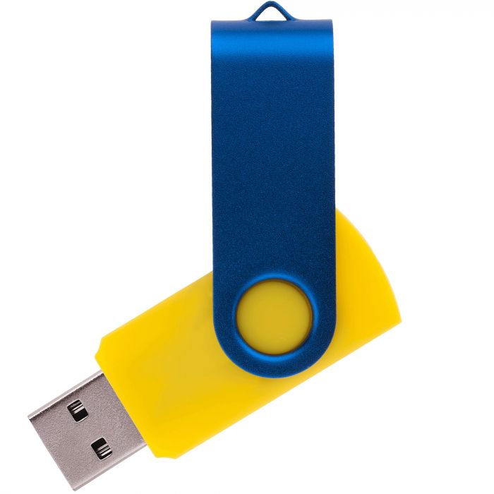 Флешка TWIST COLOR MIX Желтая с синим, 32 ГБ