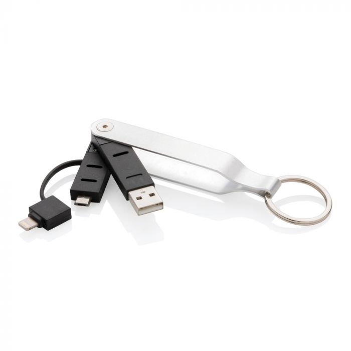 USB-кабель MFi 2 в 1, серебряный