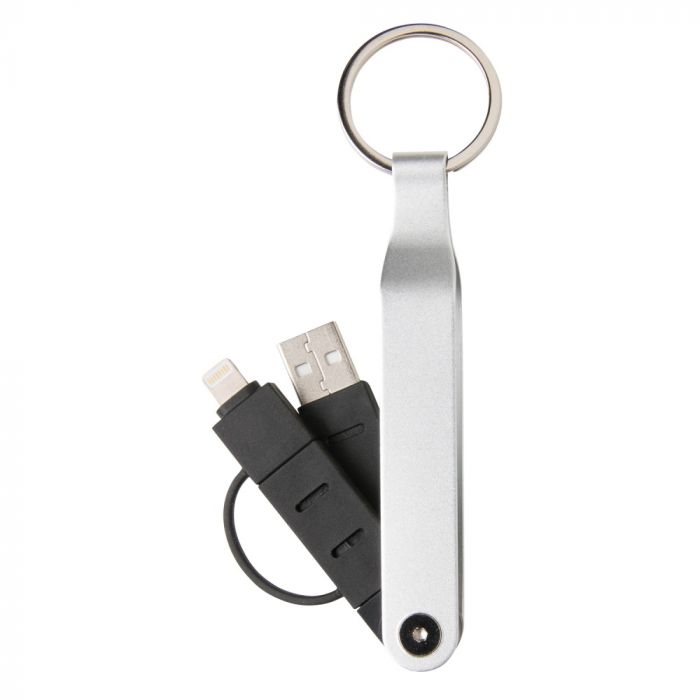 USB-кабель MFi 2 в 1, серебряный