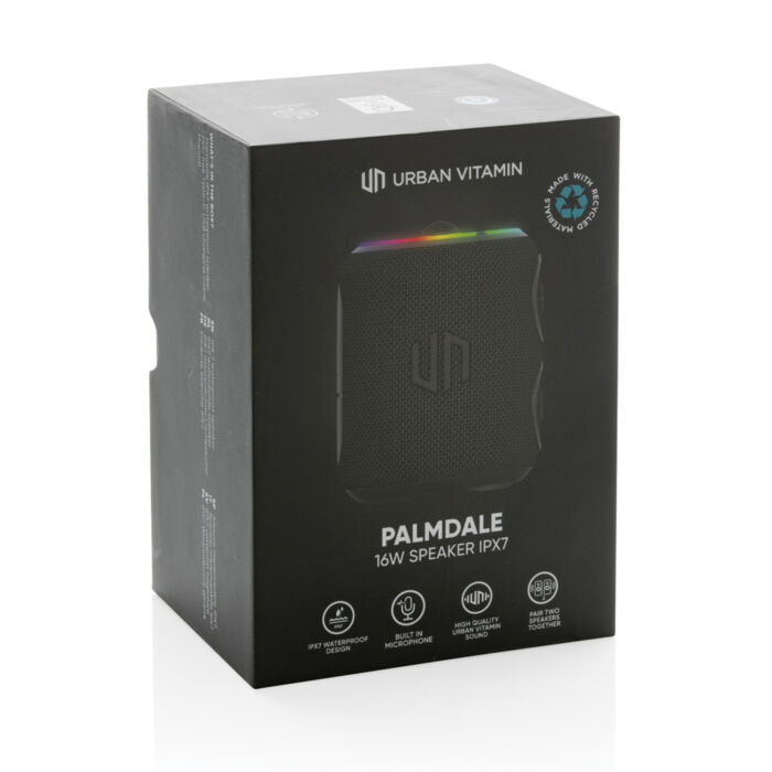 Колонка Urban Vitamin Palmdale IPx7 из переработанного пластика RCS, 16 Вт, черный