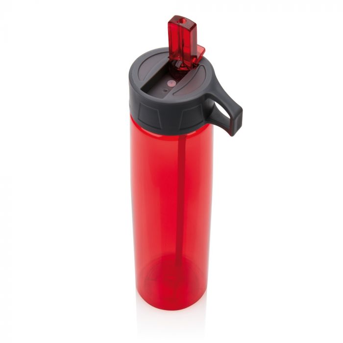 Бутылка для воды Tritan с трубочкой, 750 мл, красный