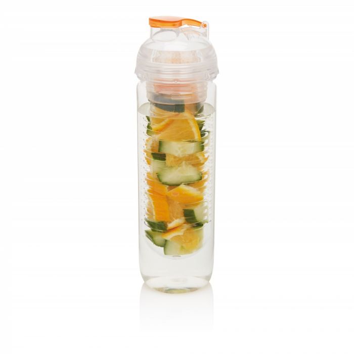 Бутылка для воды с контейнером для фруктов, 500 мл, оранжевый