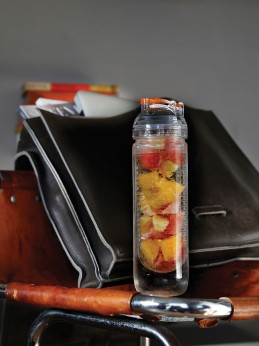 Бутылка для воды с контейнером для фруктов, 500 мл, оранжевый