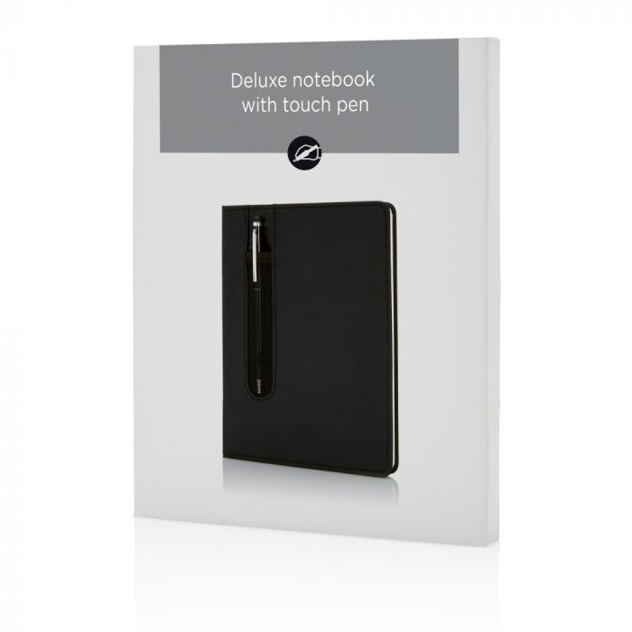 Блокнот для записей Deluxe формата A5 и ручка-стилус, черный
