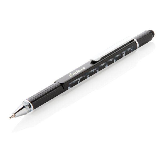 Многофункциональная ручка 5 в 1, черная, черный