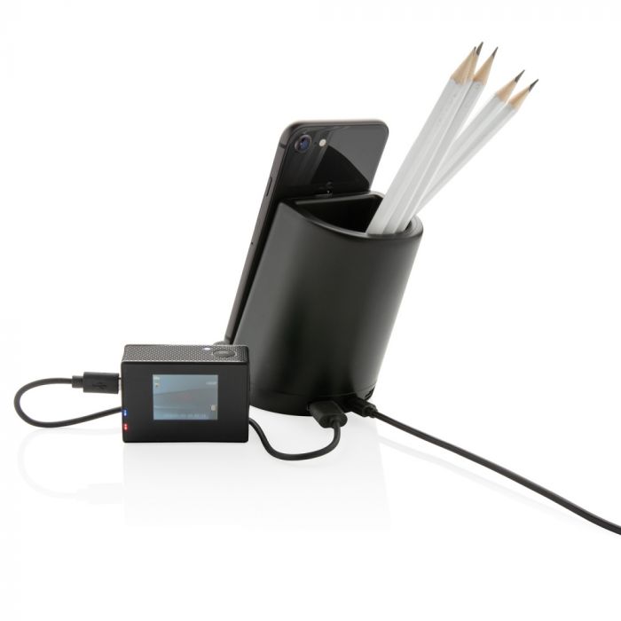 Док-станция Light up для беспроводной зарядки с подставкой для ручек, 5W, черный