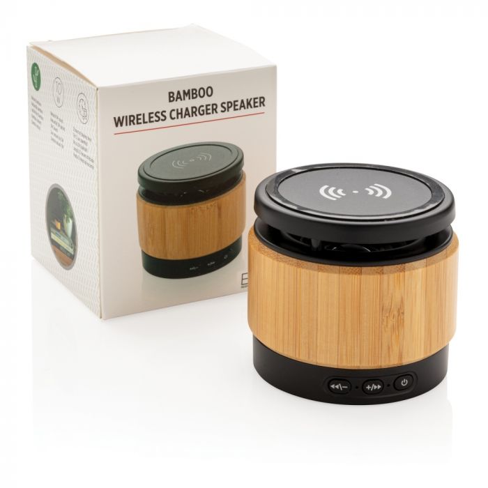 Беспроводная док-станция Bamboo с колонкой, коричневый