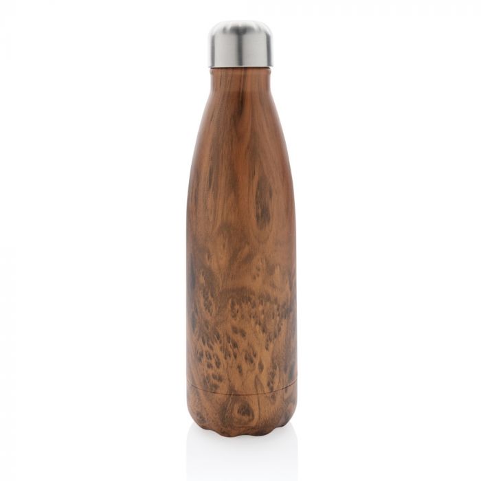 Вакуумная бутылка с принтом под дерево, коричневый