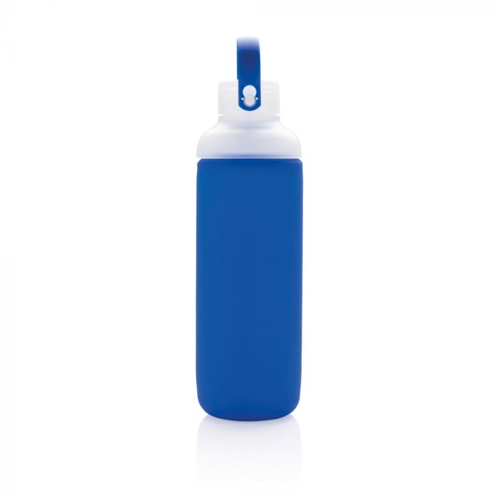 Стеклянная бутылка в силиконовом чехле, синий
