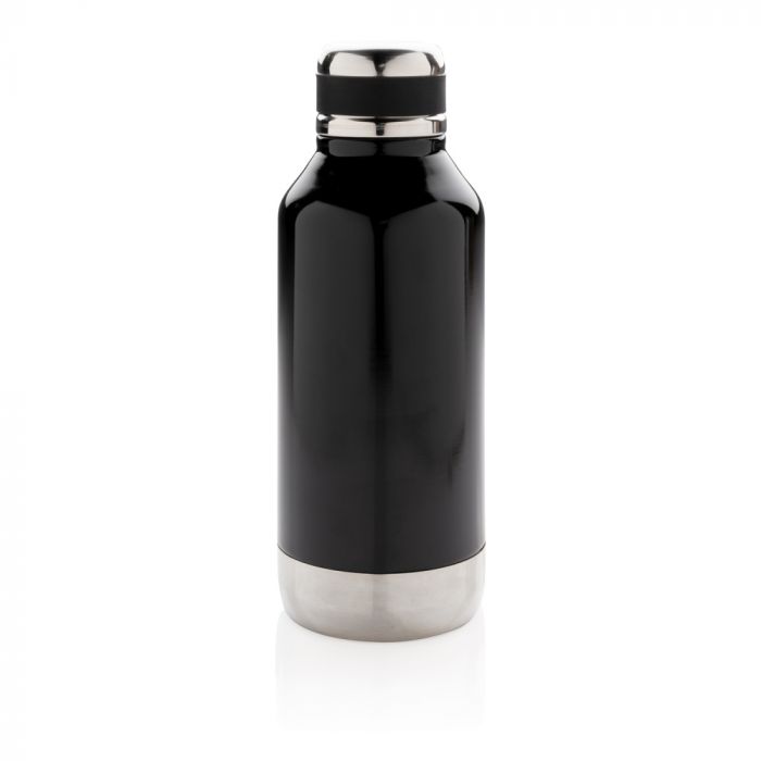 Герметичная вакуумная бутылка с шильдиком, черный