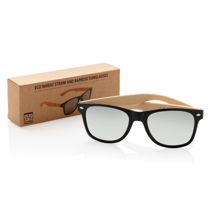 Солнцезащитные очки Wheat straw с бамбуковыми дужками, черный