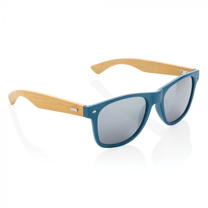 Солнцезащитные очки Wheat straw с бамбуковыми дужками, синий