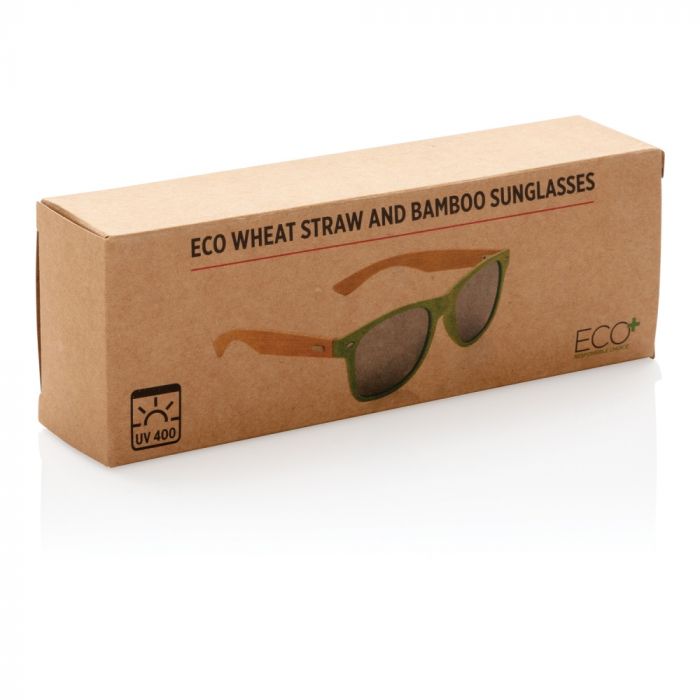 Солнцезащитные очки Wheat straw с бамбуковыми дужками, зеленый