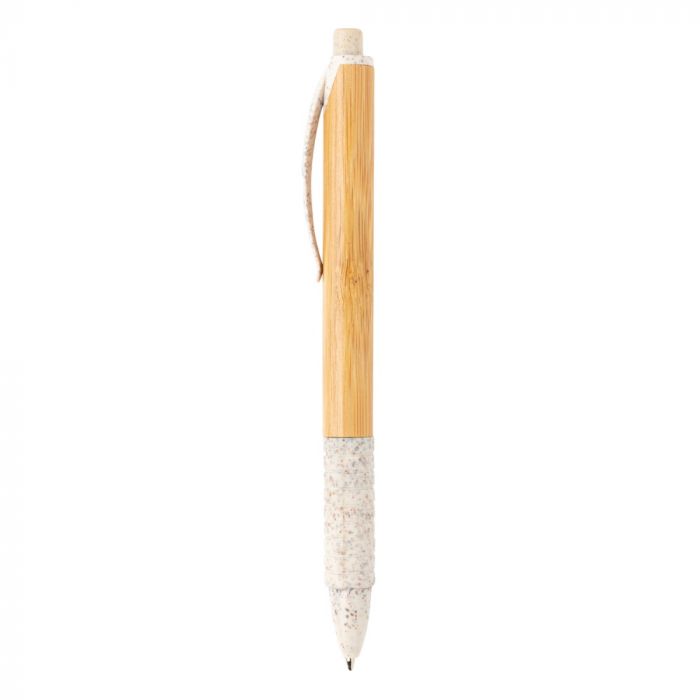 Ручка из бамбука и пшеничной соломы, белый