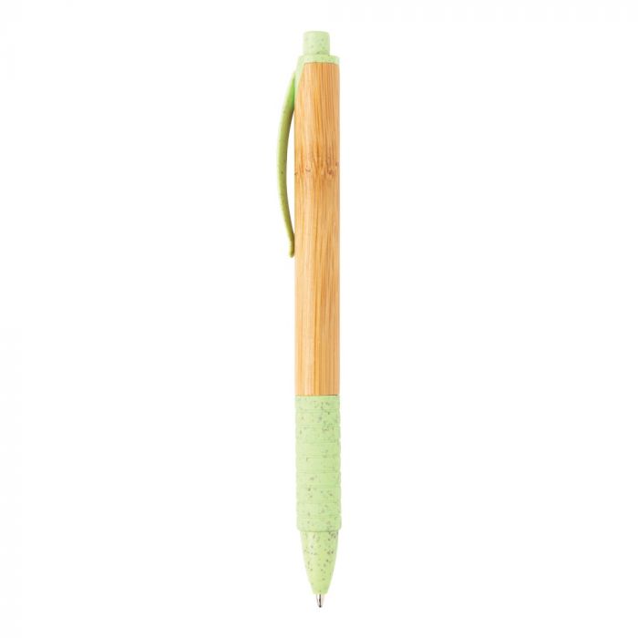Ручка из бамбука и пшеничной соломы, зеленый