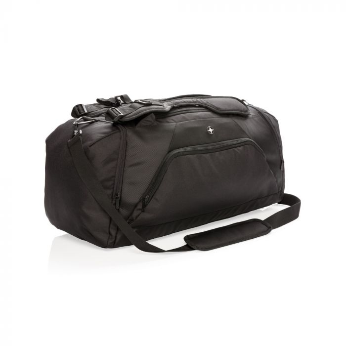 Спортивная сумка-рюкзак Swiss peak с защитой от считывания данных RFID, черный
