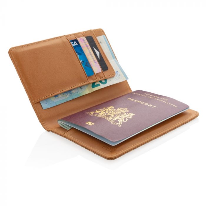 Эко-обложка для паспорта Cork  с RFID защитой, коричневый
