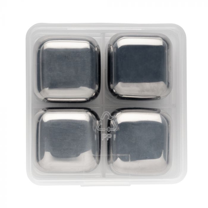 Кубики из нержавеющей стали для охлаждения напитков, 4 шт., серебряный